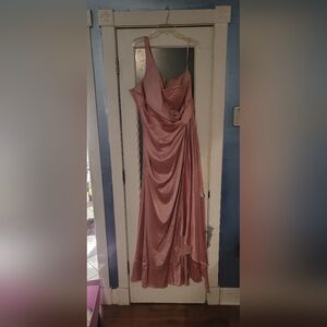 Chic One Shoulder Pink Dress